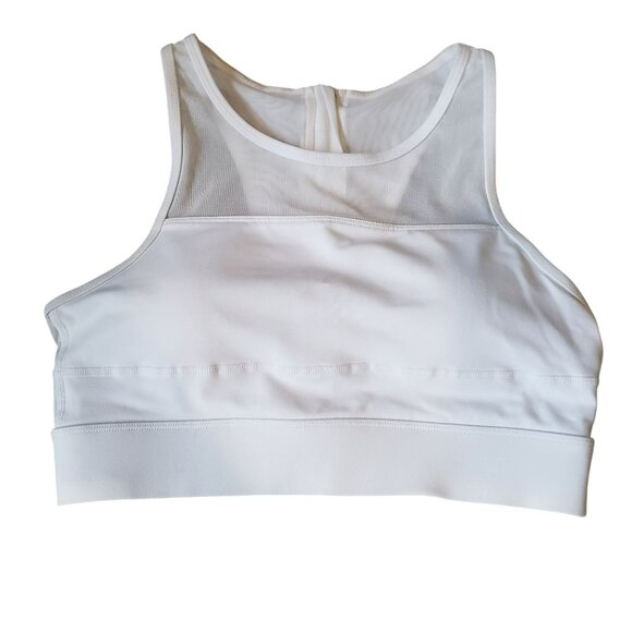 Zyia White Sports Bra M Medium One More Rep Zipper Detail Athletic Workout Gym - Picture 3 of 12